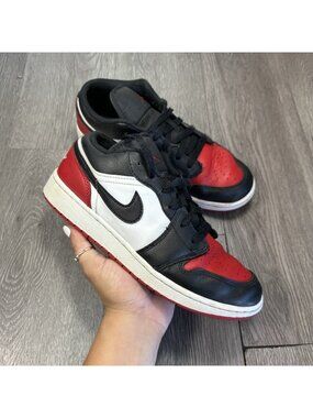 Nike Air Jordan 1 Low "Bred Toe 2.0" Casual Shoes - 553560-161 6.5 Y Women 8